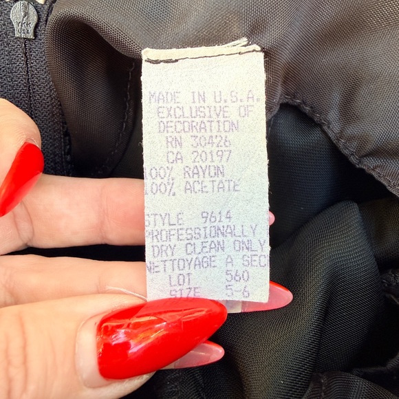 Vintage 80s Velvet Party Mini Dress Ruffled Sequin Sleeve - Picture 8 of 9